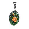 California Poppy Large Oval Pendant