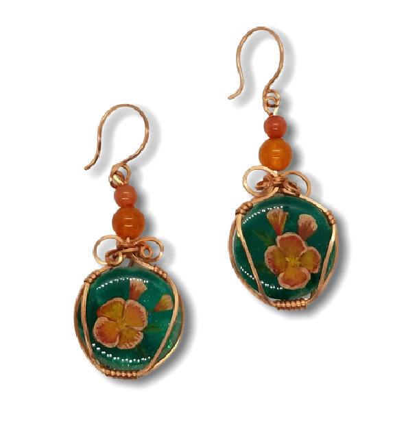 Thumbnail Image of California Poppy Earrings (Rnd/Copper)